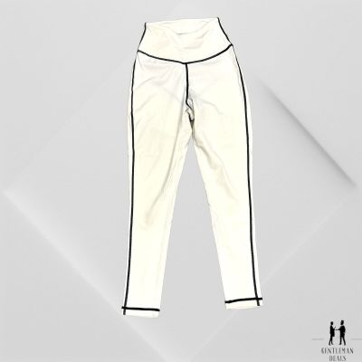 We Wore What High Waist Leggings Women Size S Small Ivory Black stitch 124917
